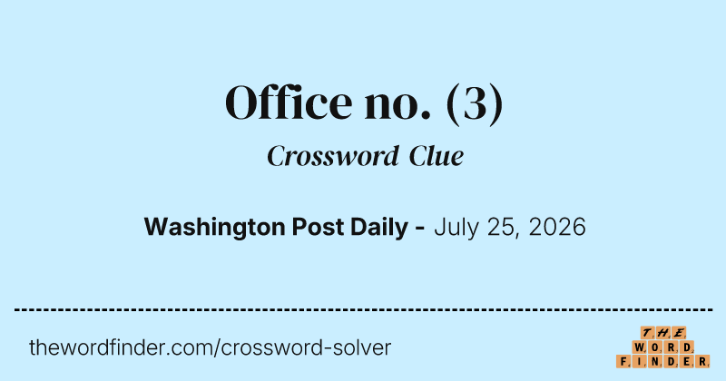 Office no. crossword clue image