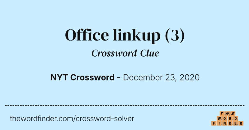 Office linkup crossword clue image
