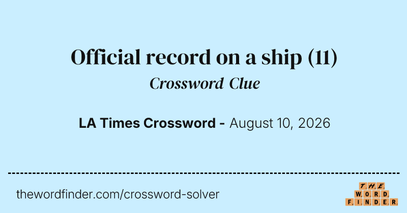 Official record on a ship crossword clue image