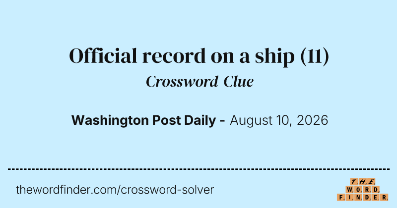 Official record on a ship crossword clue image