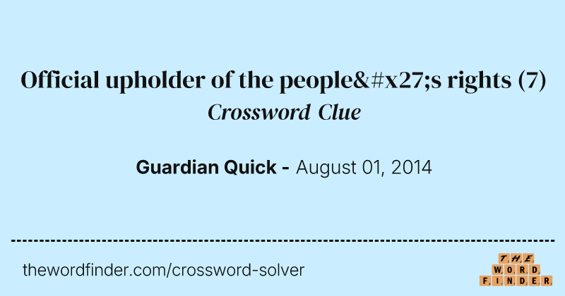 Official upholder of the people's rights crossword clue image