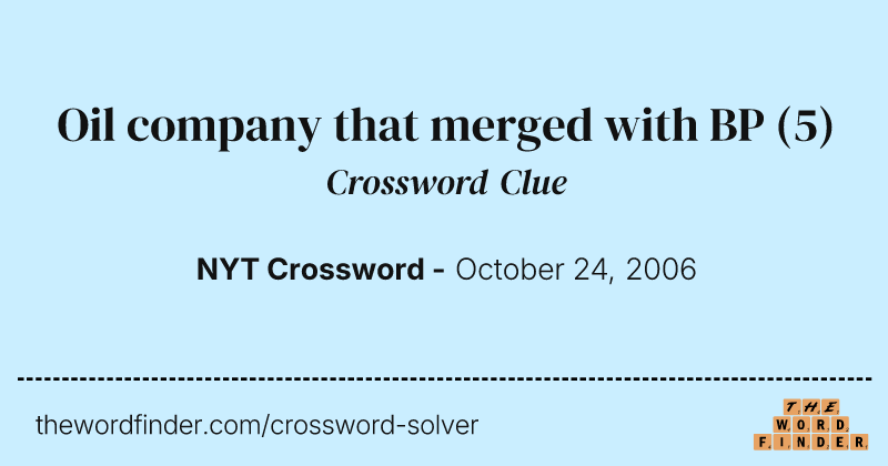 Oil company that merged with BP crossword clue image