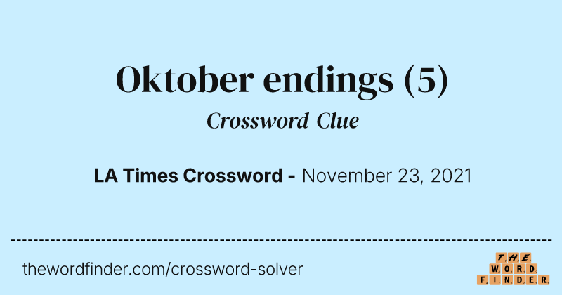 Oktober endings crossword clue image