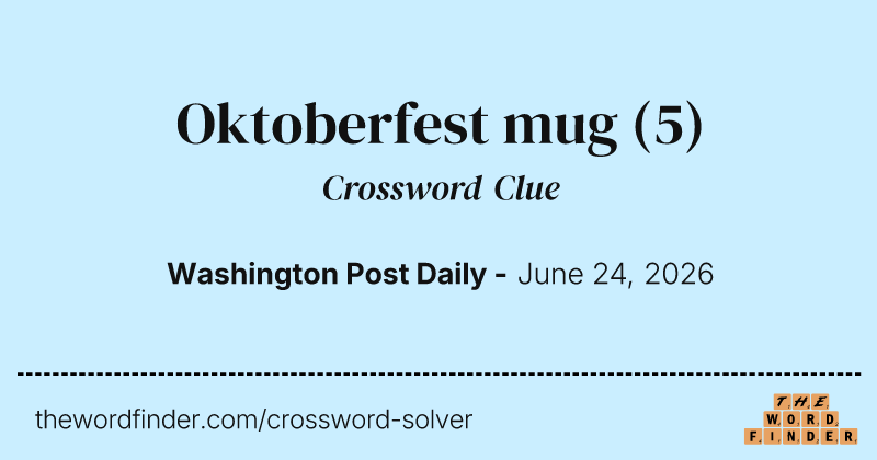 Oktoberfest mug crossword clue image