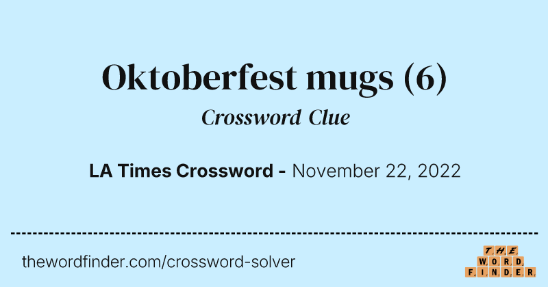 Oktoberfest mugs crossword clue image