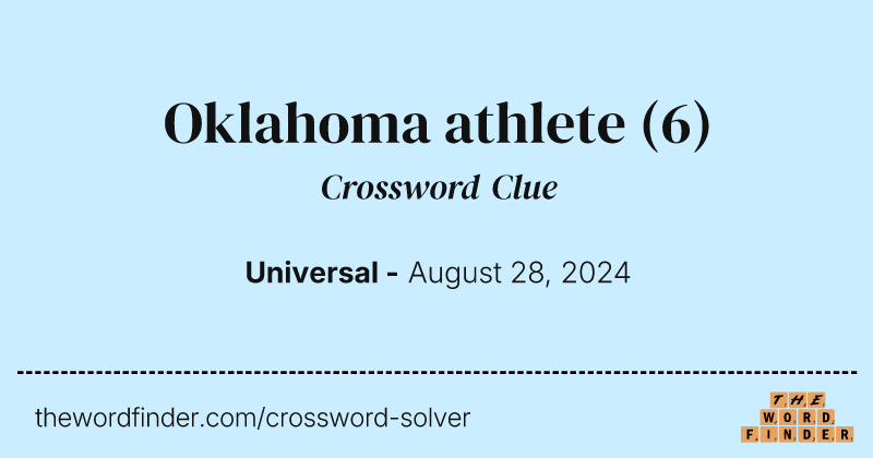 Oklahoma athlete crossword clue image
