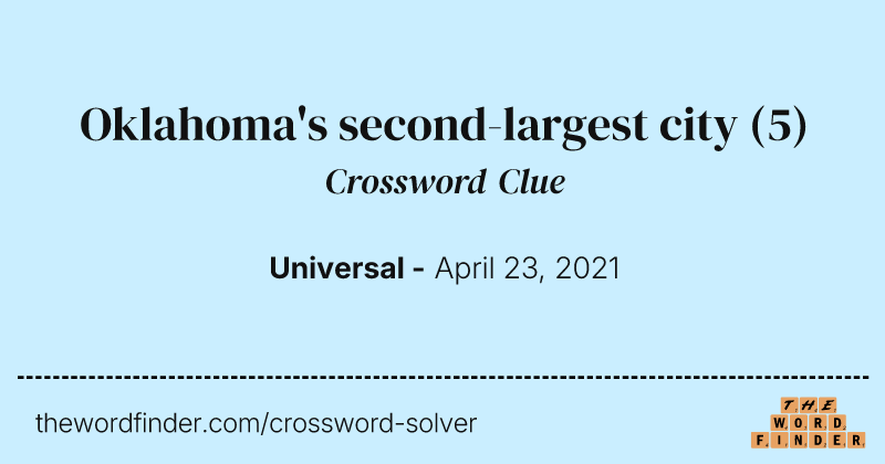 Oklahoma's second-largest city crossword clue image