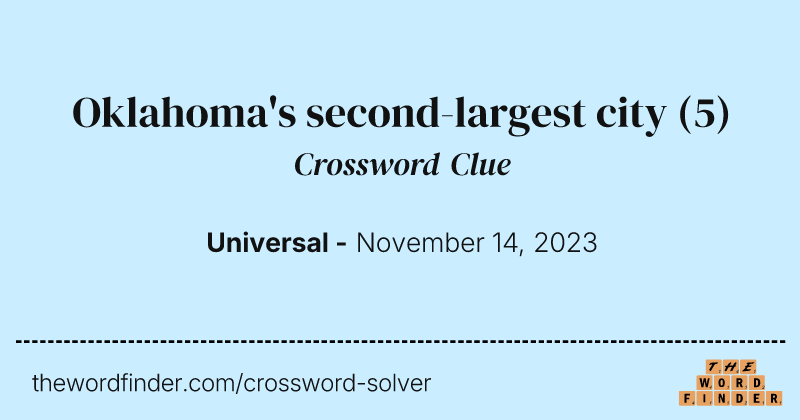 Oklahoma's second-largest city crossword clue image