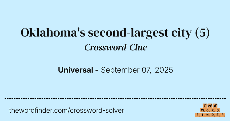 Oklahoma's second-largest city crossword clue image