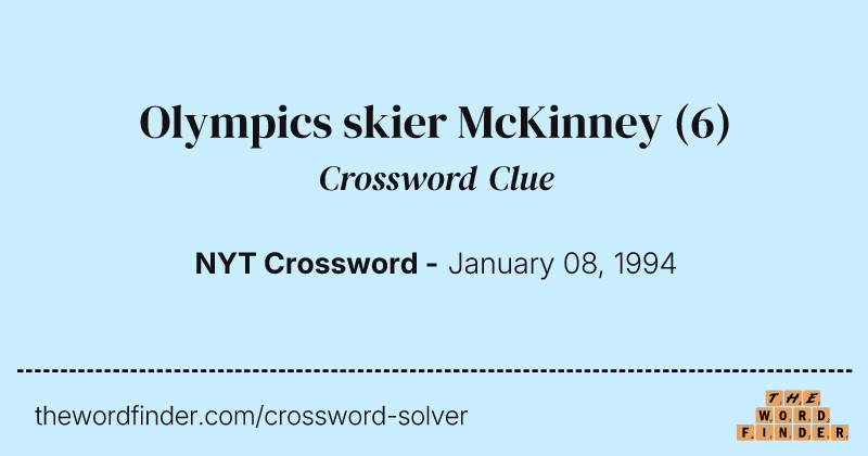 Olympics skier McKinney crossword clue image