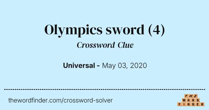 Olympics sword crossword clue image