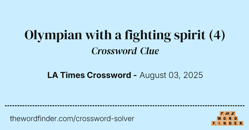 Olympian with a fighting spirit crossword clue image