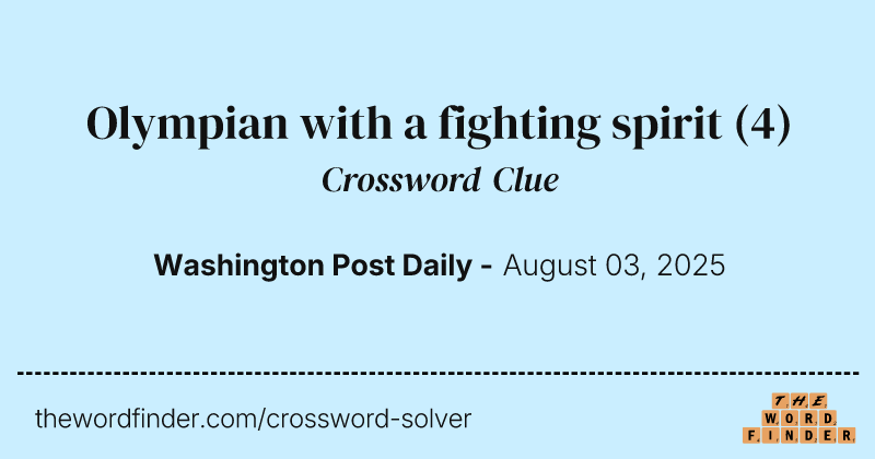 Olympian with a fighting spirit crossword clue image