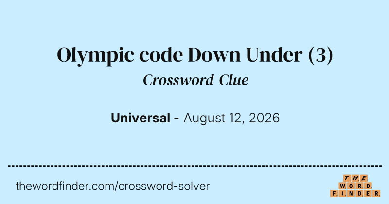 Olympic code Down Under crossword clue image