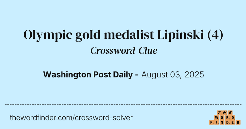 Olympic gold medalist Lipinski crossword clue image