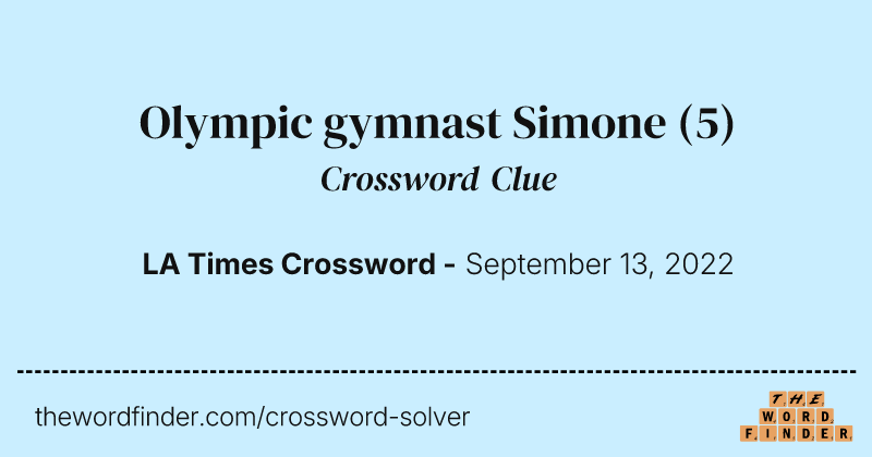 Olympic gymnast Simone crossword clue image