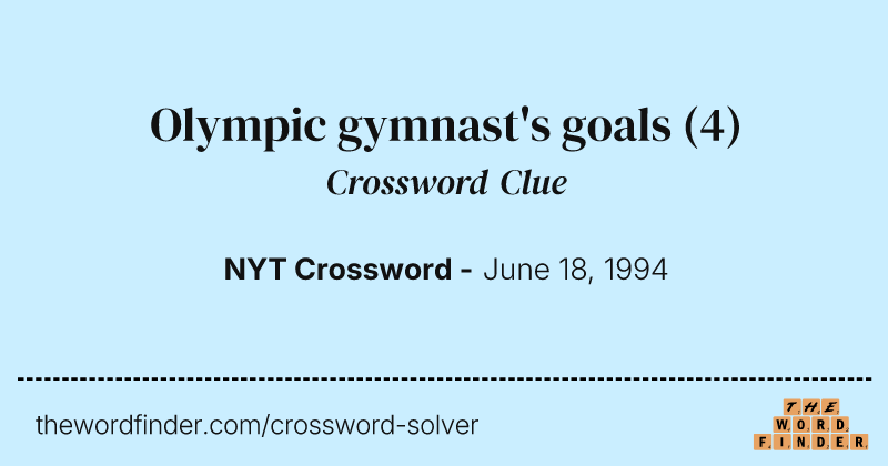 Olympic gymnast's goals crossword clue image