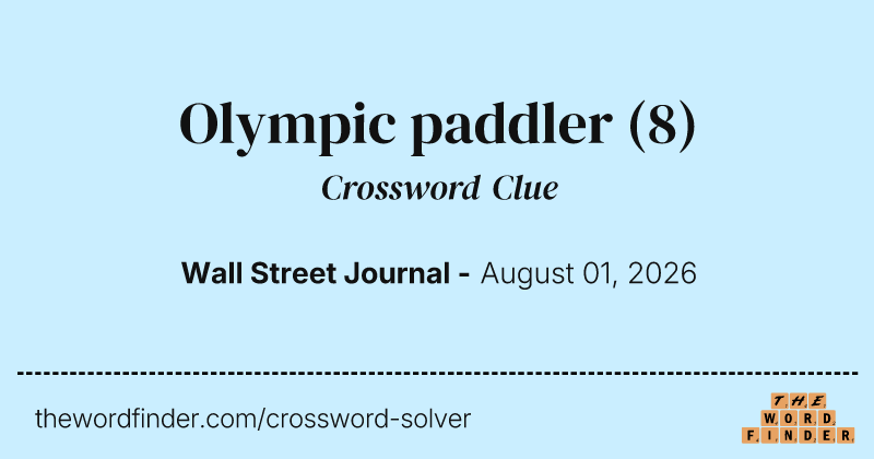 Olympic paddler crossword clue image