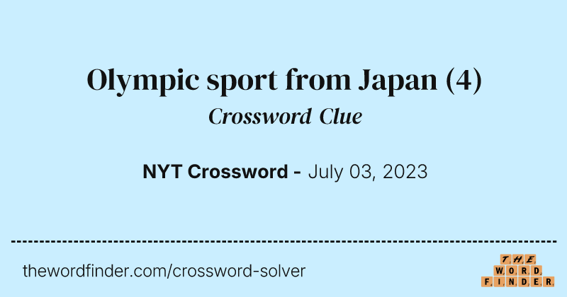 Olympic sport from Japan crossword clue image