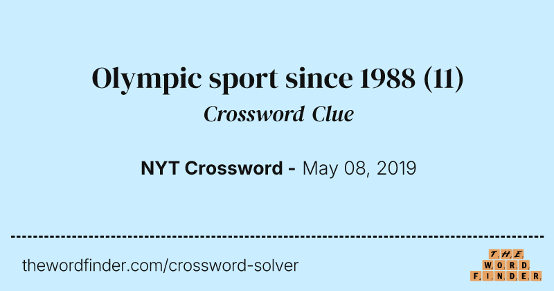 Olympic sport since 1988 crossword clue image