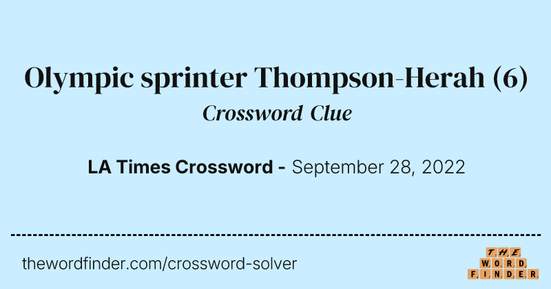 Olympic sprinter Thompson-Herah crossword clue image