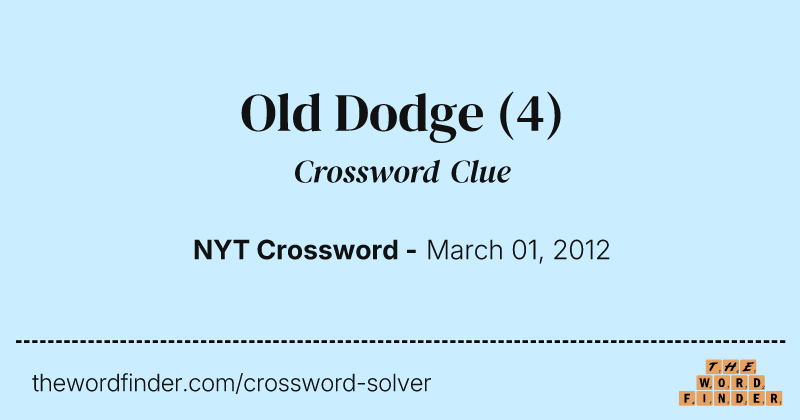 Old Dodge crossword clue image