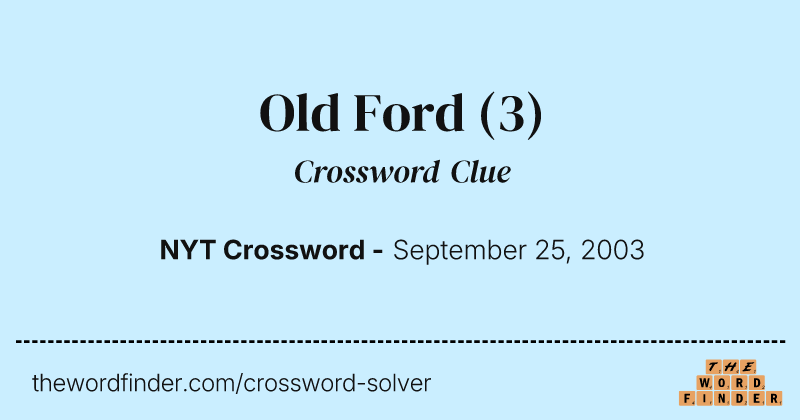 Old Ford crossword clue image