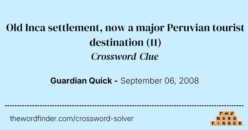 Old Inca settlement, now a major Peruvian tourist destination crossword clue image