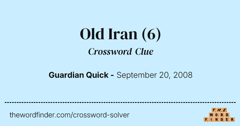 Old Iran crossword clue image
