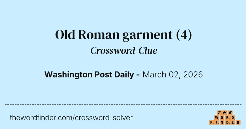 Old Roman garment crossword clue image