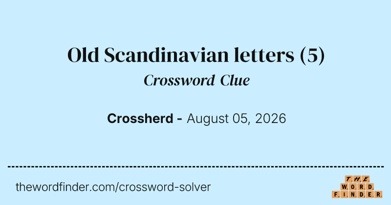 Old Scandinavian letters crossword clue image