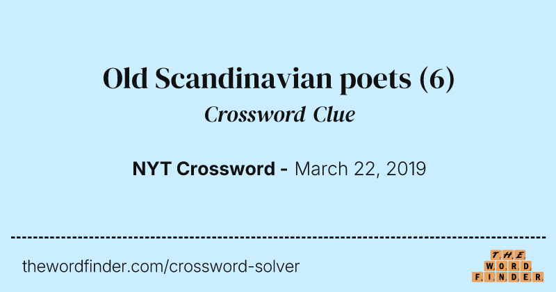 Old Scandinavian poets crossword clue image