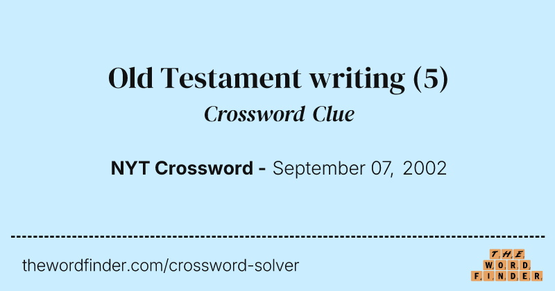 Old Testament writing crossword clue image