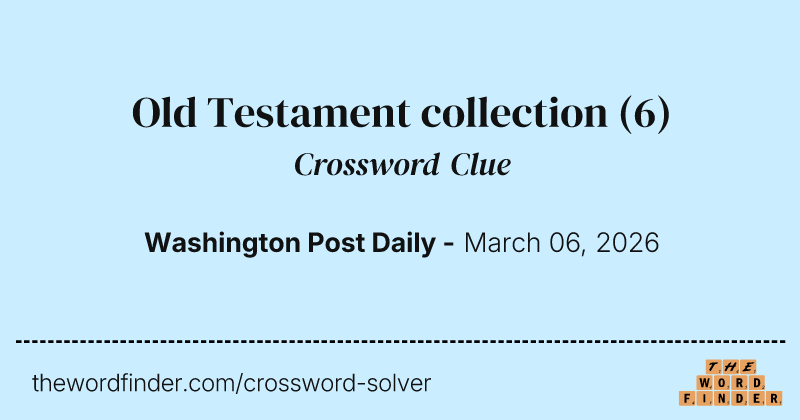 Old Testament collection crossword clue image