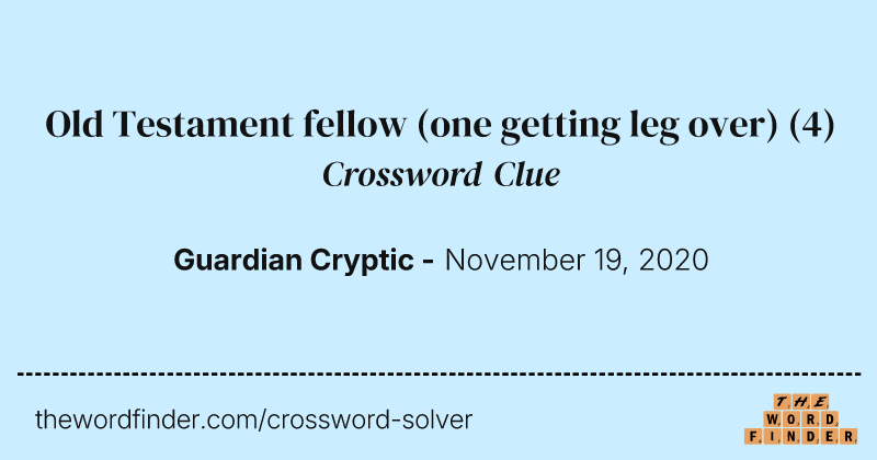 Old Testament fellow (one getting leg over) crossword clue image