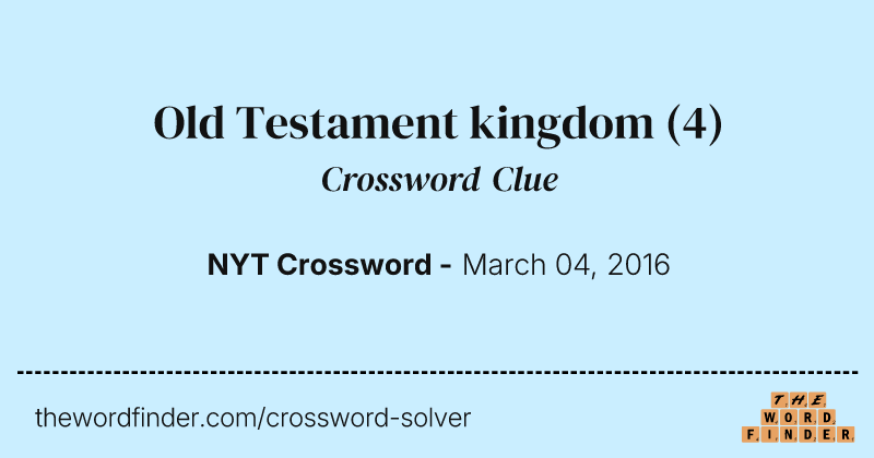 Old Testament kingdom crossword clue image
