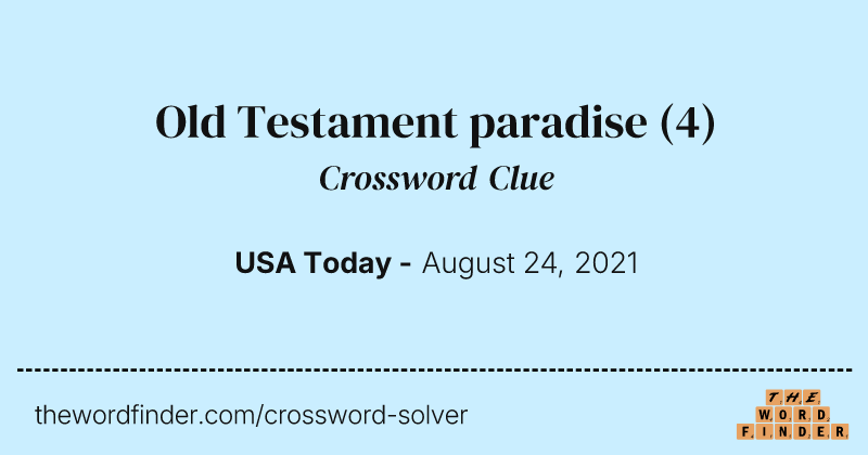 Old Testament paradise crossword clue image