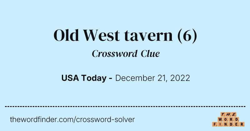 Old West tavern crossword clue image