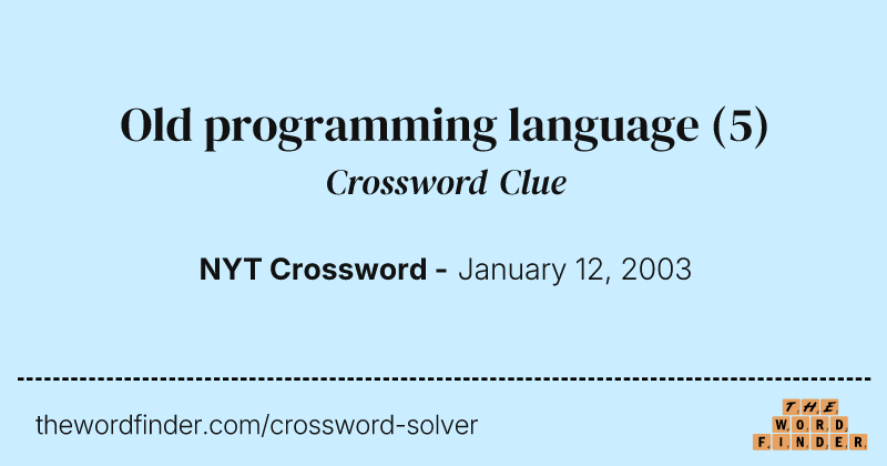 Old programming language crossword clue image