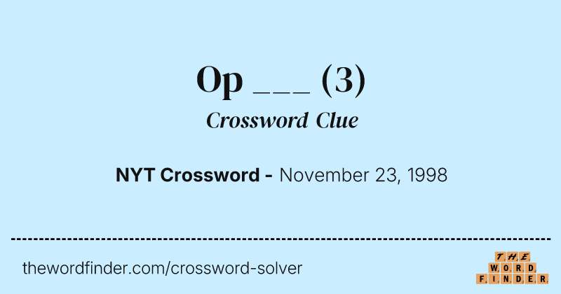 Op ___ crossword clue image