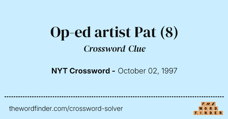 Op-ed artist Pat crossword clue image