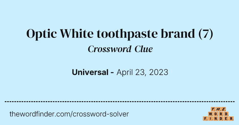 Optic White toothpaste brand crossword clue image