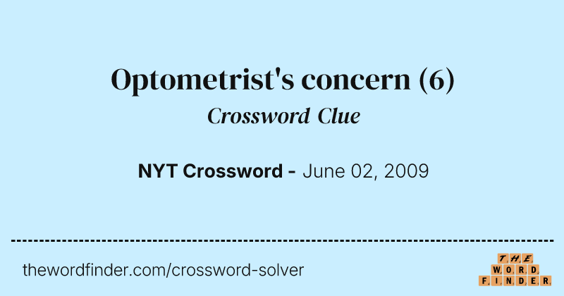 Optometrist's concern crossword clue image