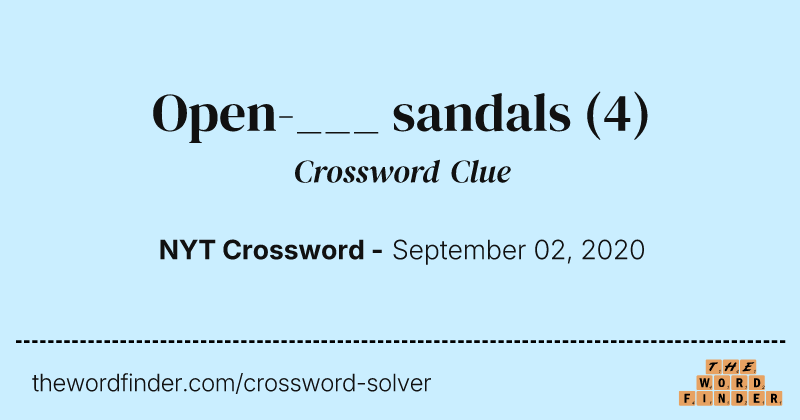 Open-___ sandals crossword clue image
