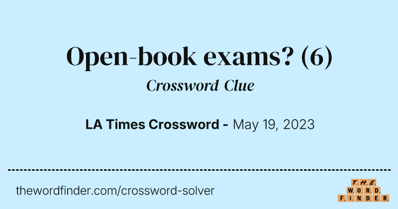 Open-book exams? crossword clue image