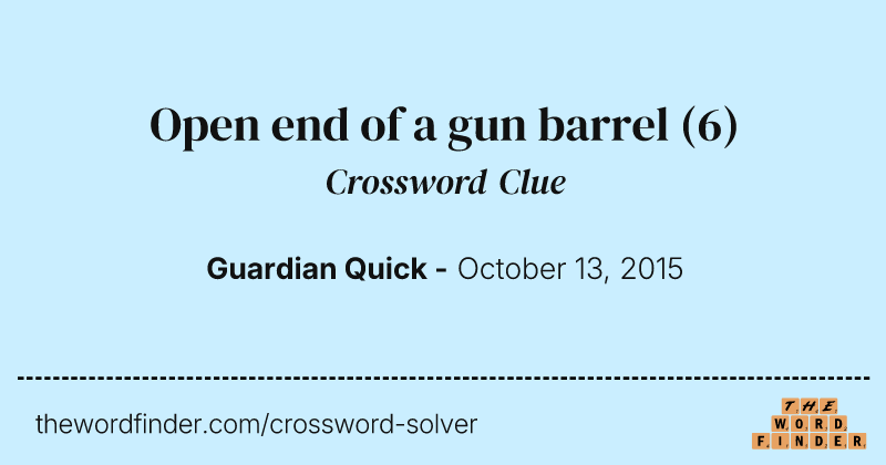 Open end of a gun barrel crossword clue image