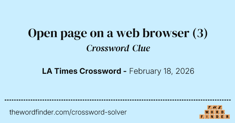 Open page on a web browser crossword clue image