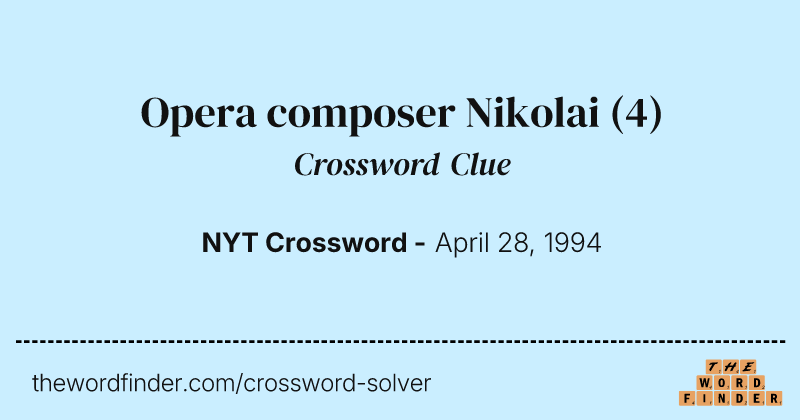Opera composer Nikolai crossword clue image
