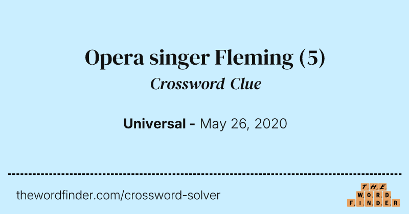 Opera singer Fleming crossword clue image