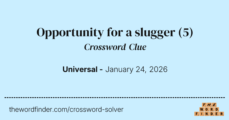 Opportunity for a slugger crossword clue image